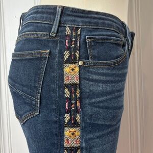 Driftwood Jackie Jeans W29 – Tapered Stretch Denim w/ Embroidered Side Stripes